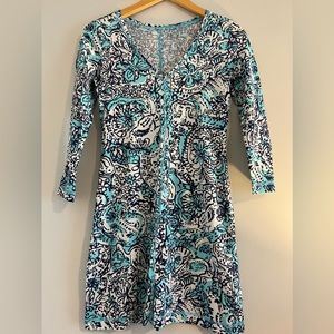Lilly Pulitzer Juliet Dress in Shorely Blue Hippy Hippy Shake